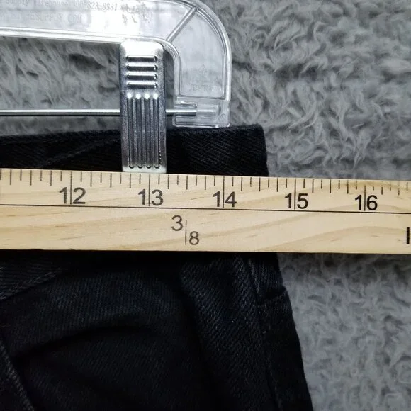 Nasty Gal Jeans Womens 8 Black Organic Cotton High Wide Leg Frayed Crop *Read* - Picture 7 of 16